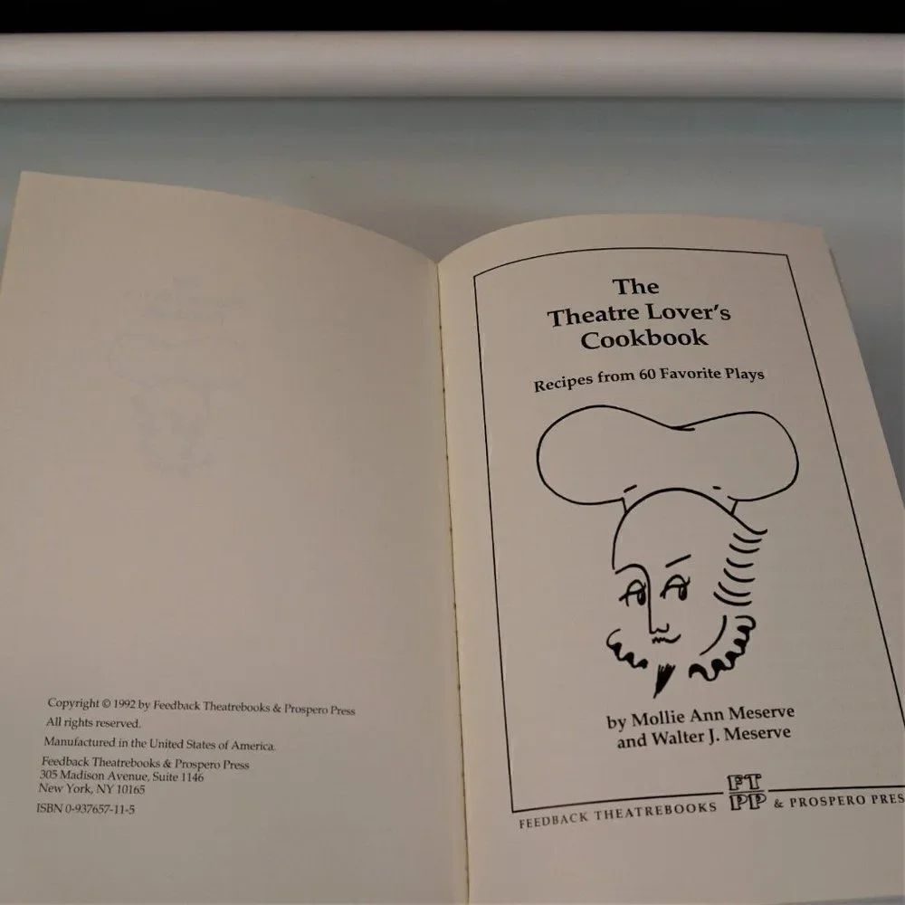 Theatre Lovers Cookbook Recipes From 60 Favorite Plays 1992 Paperback Meserve